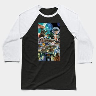 Retro sci fi mixed art Baseball T-Shirt